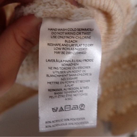 By Anthropologie Open-Stitch Checkered Sweater size S - Picture 3 of 14